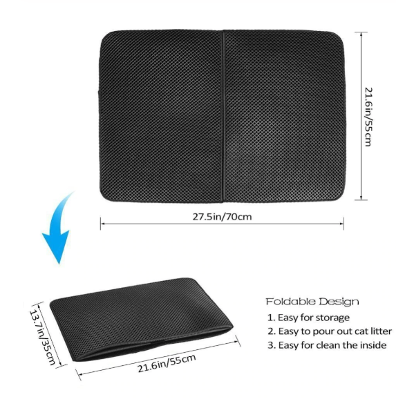This Honeycomb Waterproof Cat Mat is designed with EVA double padding, providing a comfortable and protective surface for your feline friend. Its honeycomb pattern effectively captures scattered litter, ensuring your floors stay clean.