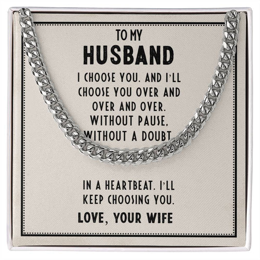 Cuban Link Chain - For Husband From Wife