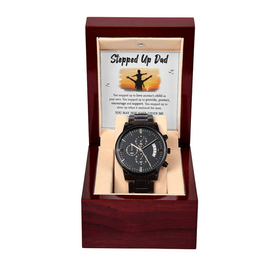 Black Chronograph Watch - For Stepped Up Dad